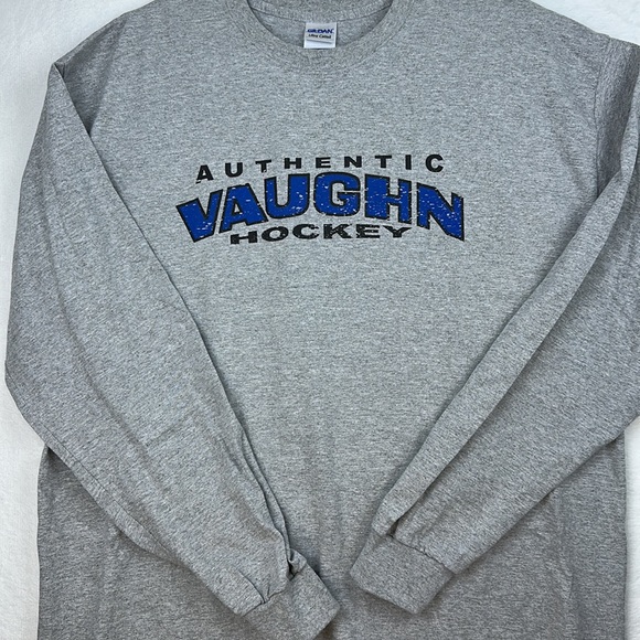 Gildan Men’s Long Sleeve Hockey T-shirt Gray XLarge - Picture 3 of 12